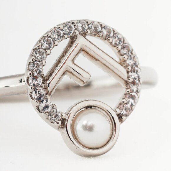 Fendi F is Fendi Pearl & Crystal Palladium-Plated Ring - Picture 3 of 5